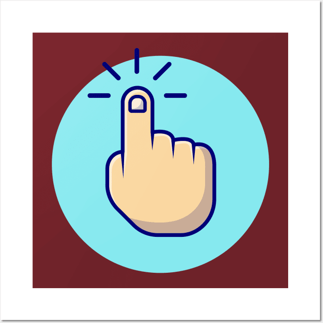 Hand Pointing Cartoon Vector Icon Illustration Wall Art by Catalyst Labs